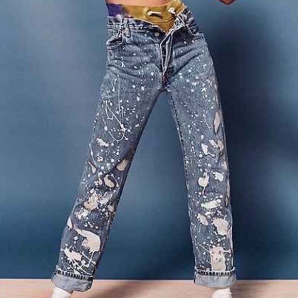 levis paint splatter jeans